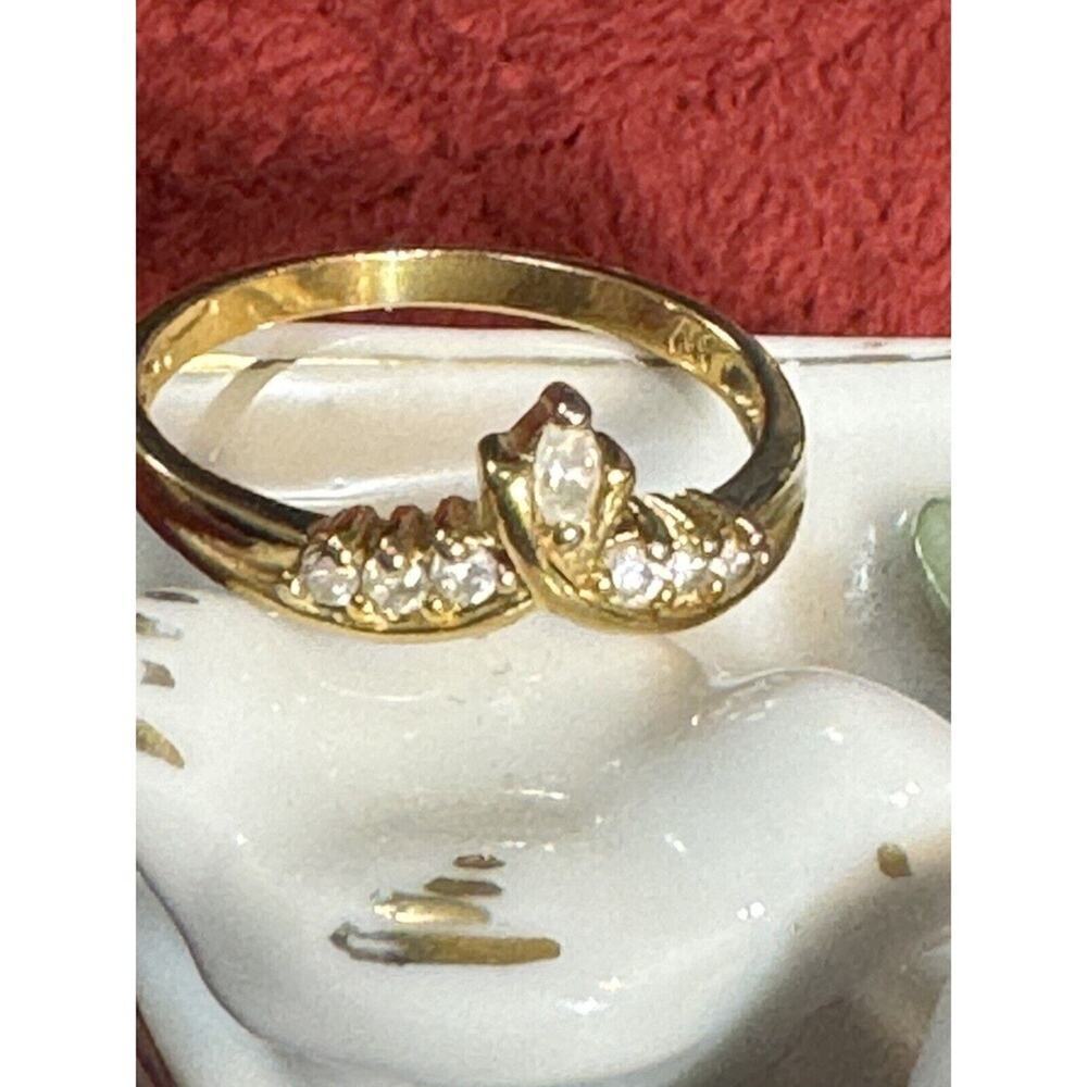 -RING, CZ Stones, Tiara Crown Ring, Size‎ 10, Marked NV925 Silver